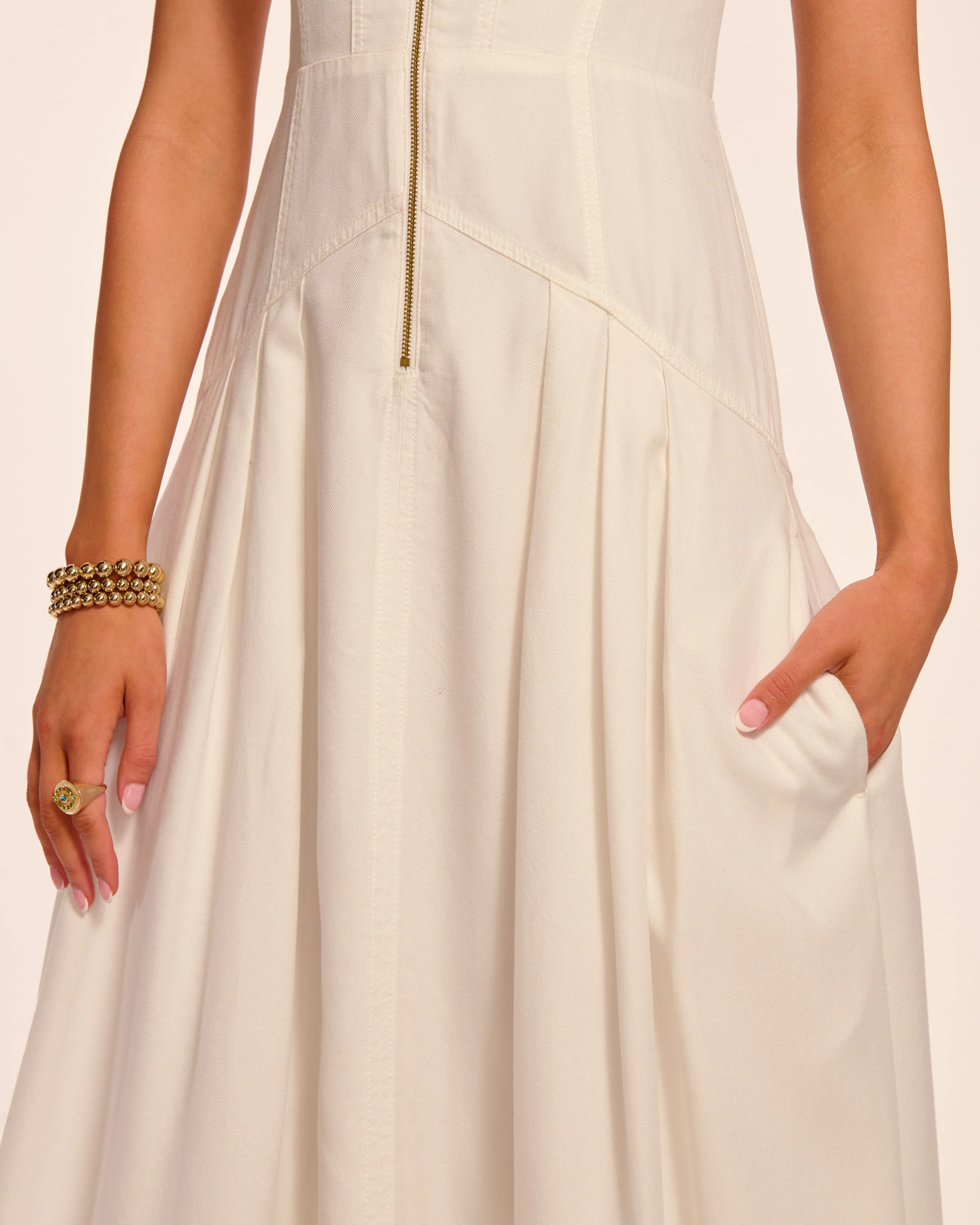 Moira Zip Front Midi Dress - Image 3