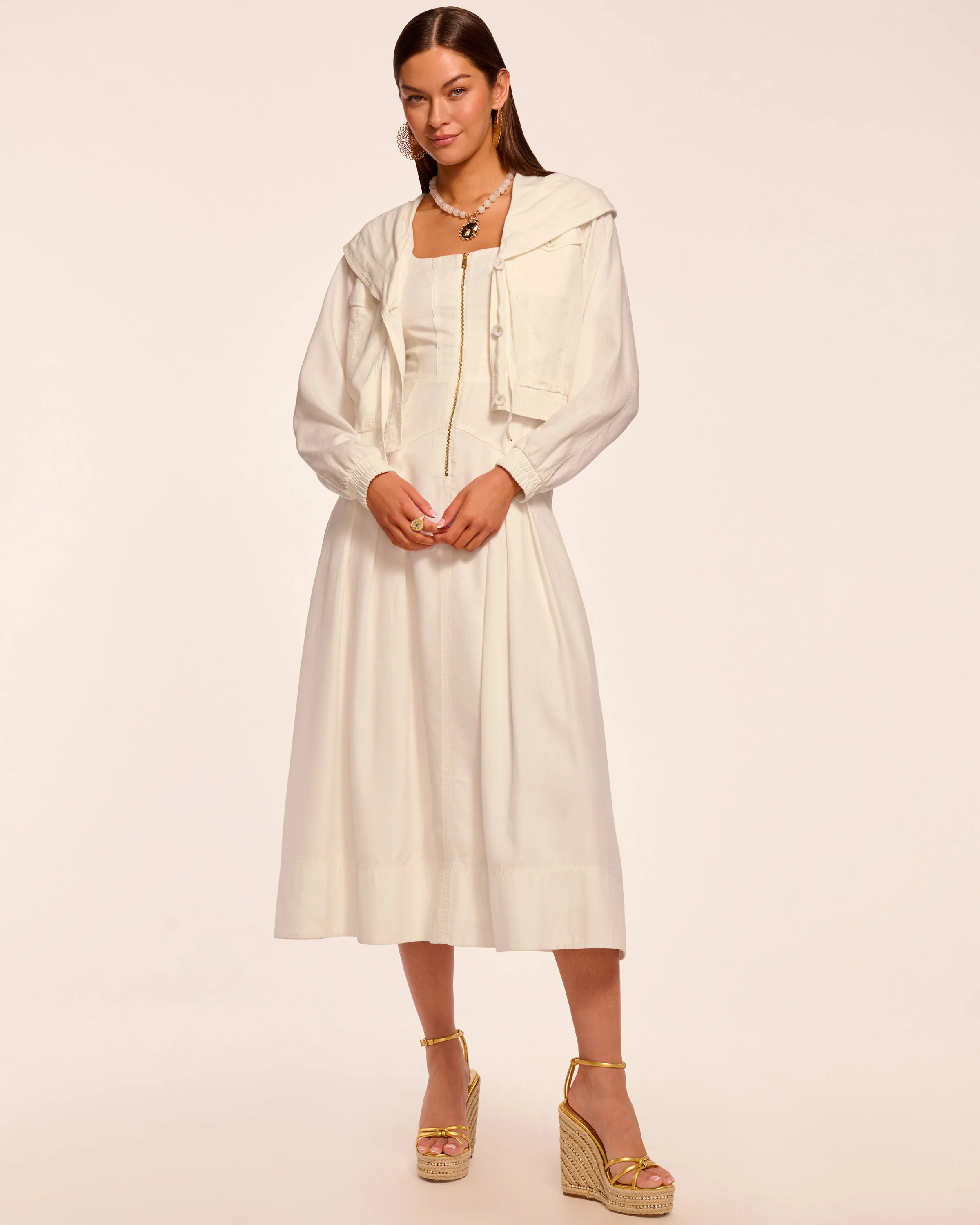 Moira Zip Front Midi Dress - Image 4