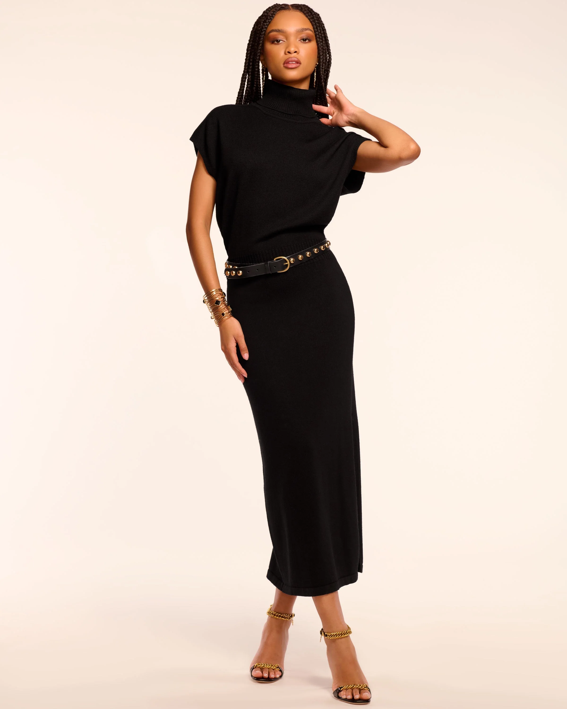 Natalie Merino Turtleneck Midi Dress