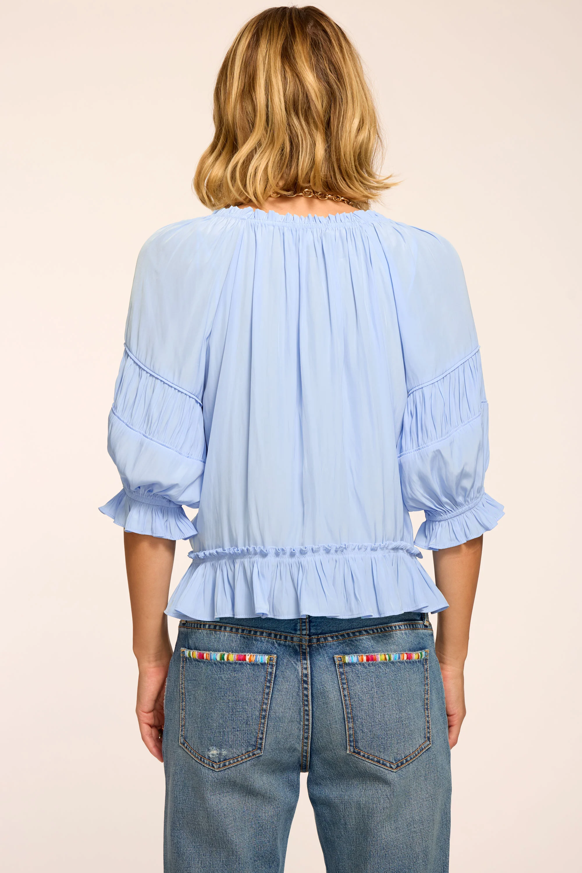 Natasha Ruched Square Neck Blouse - Image 3