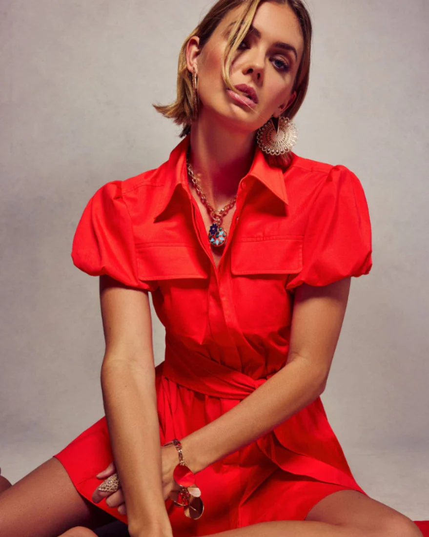 Nicky Cotton Poplin Short Sleeve Mini Dress - Image 5