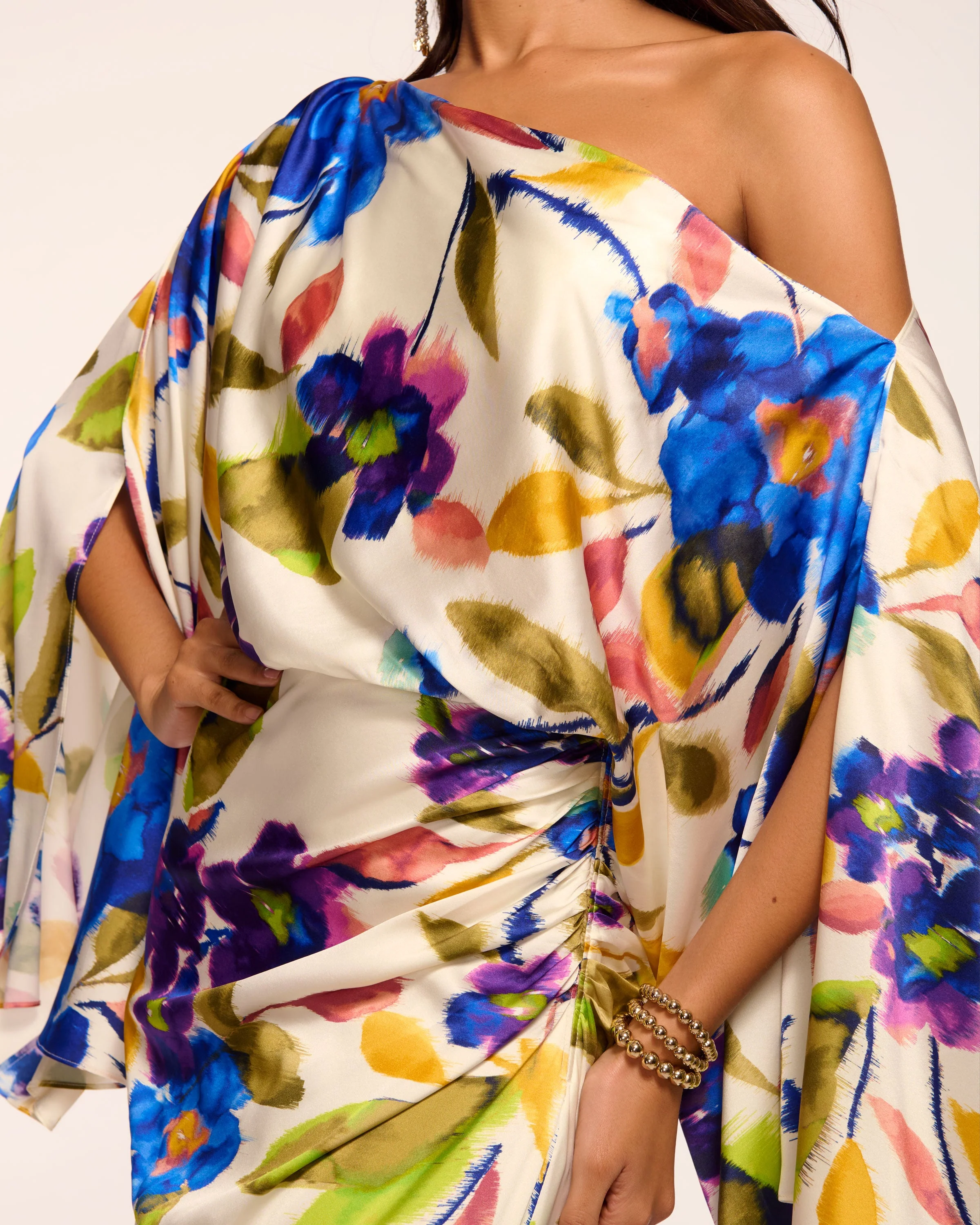 Noel Printed Silk Off-The-Shoulder Maxi Dress - Image 3