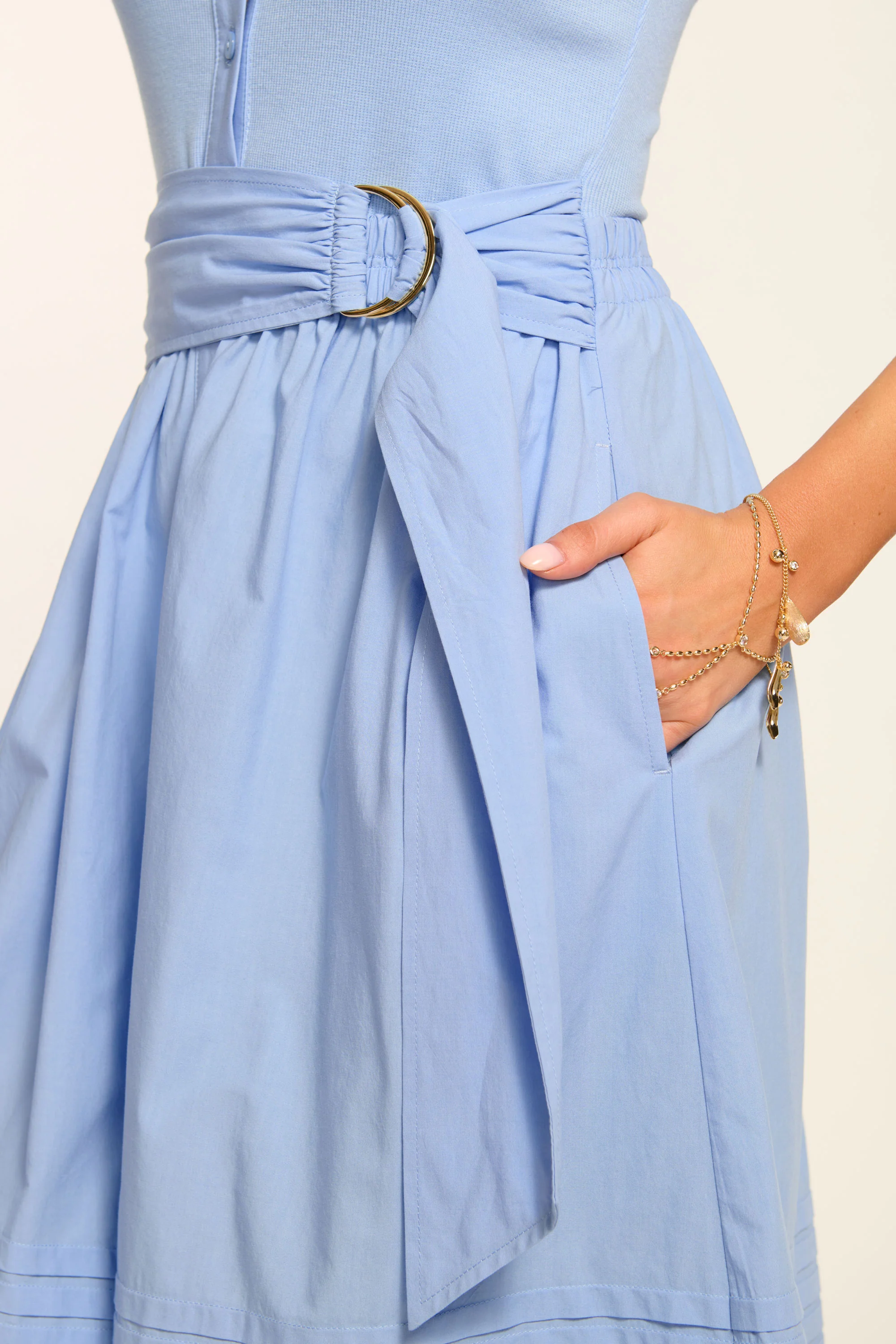 Odessa Cotton Knit Combo Midi Dress - Image 4
