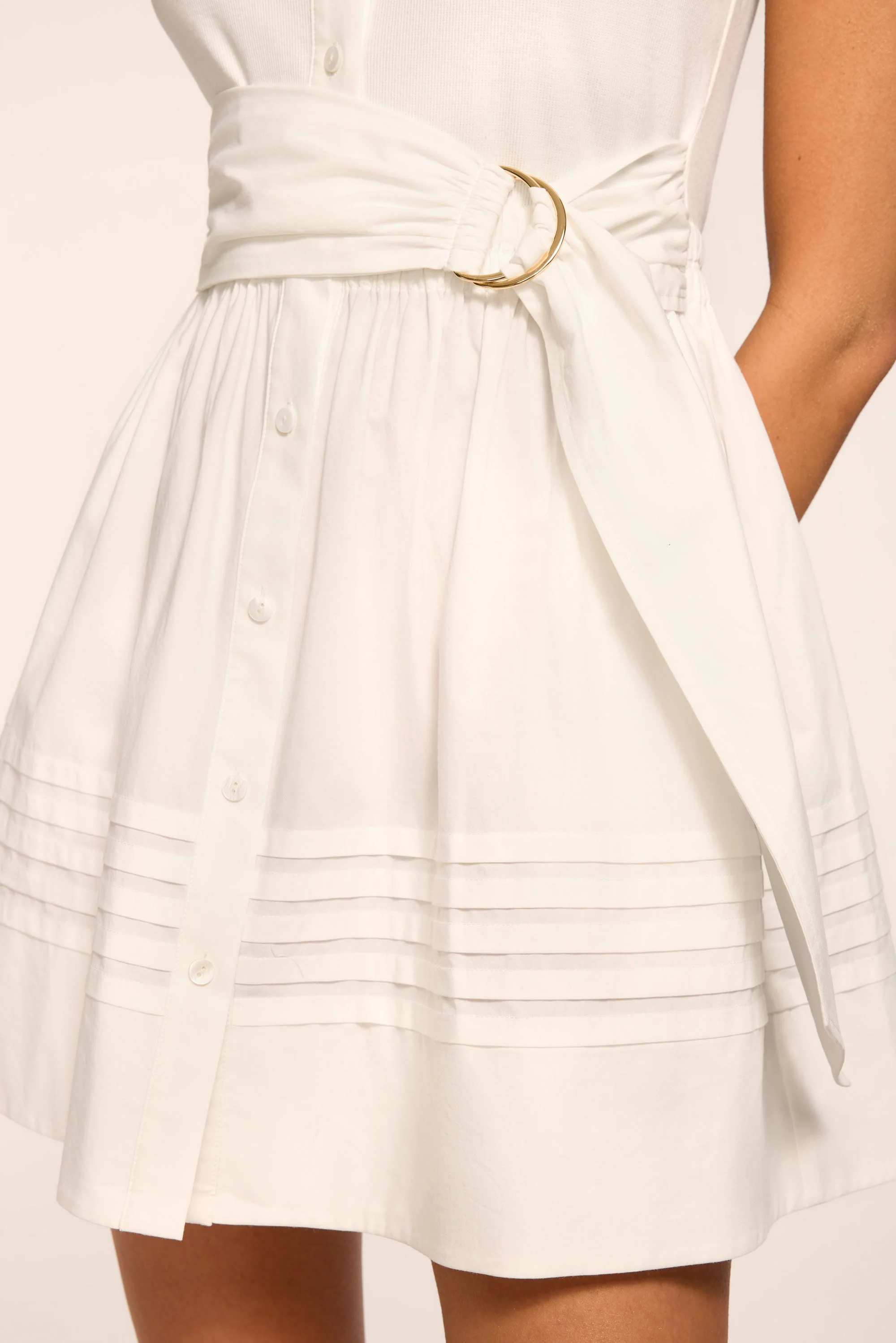 Orla Cotton Knit Combo Mini Dress | IVORY - Image 3