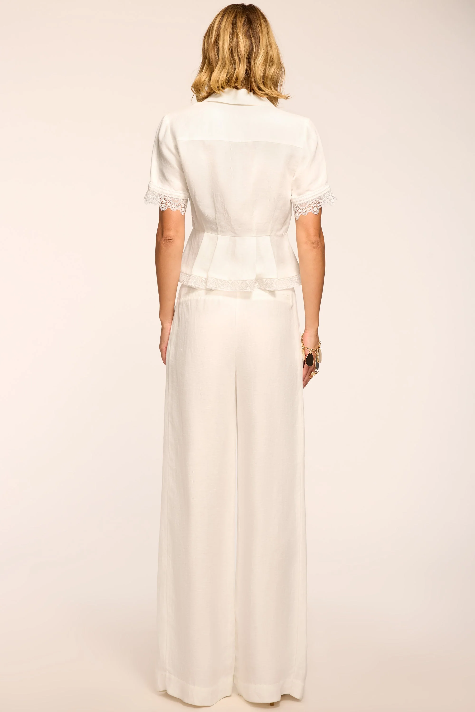 Oscar Textured Linen Pant | WHITE LINEN - Image 4