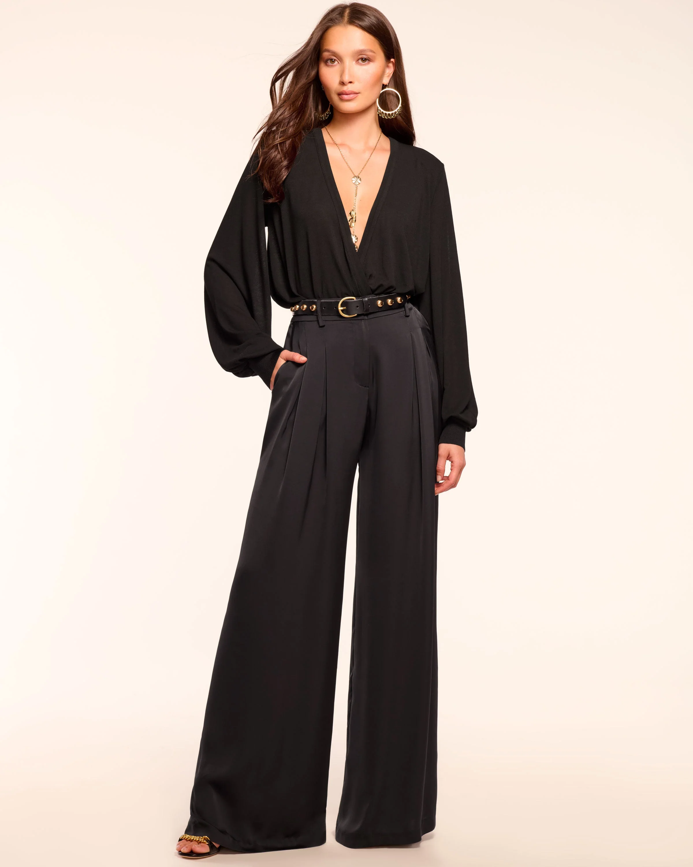 Oscar Pleated Wide Leg Pant - Image 2