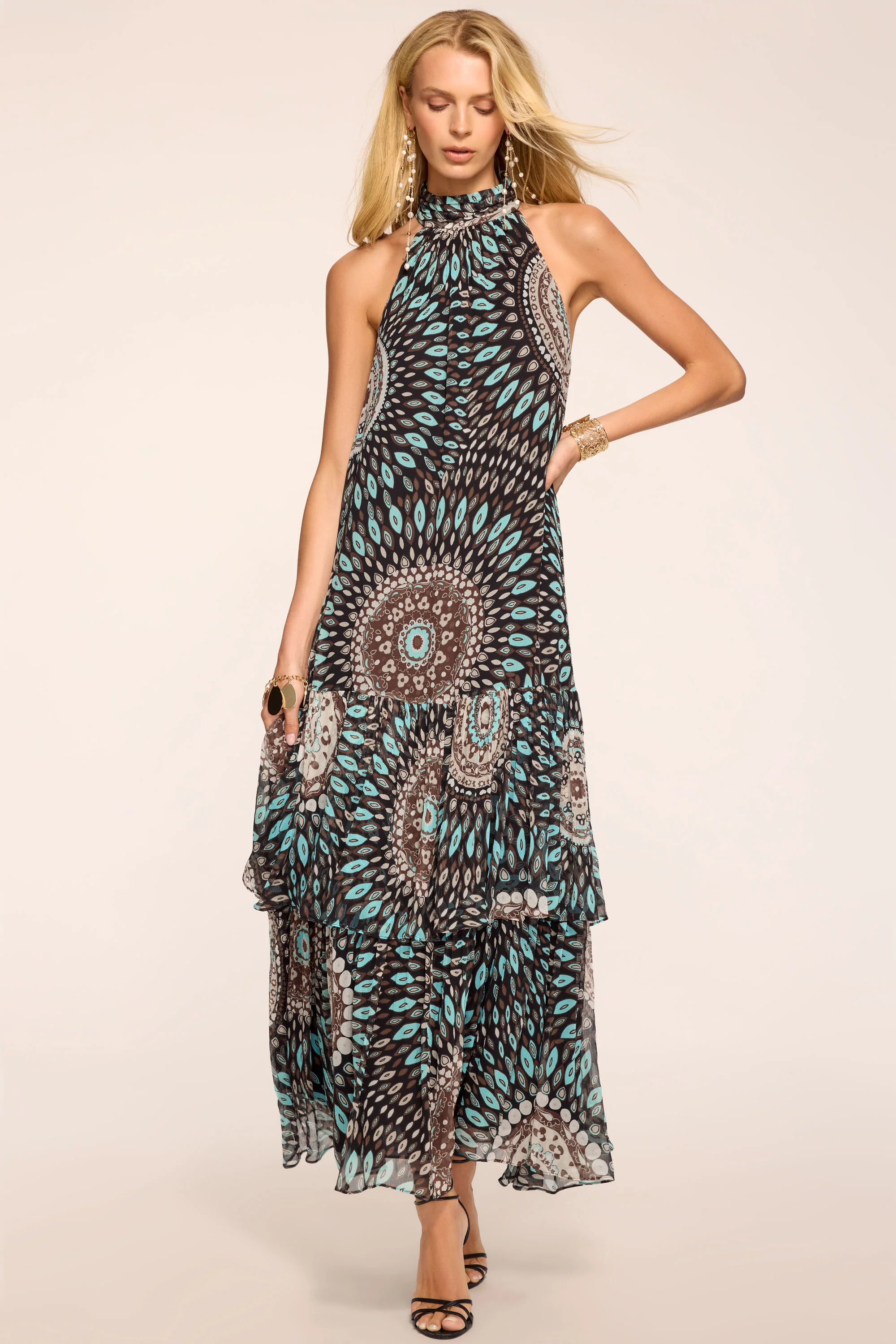 River Printed Silk Maxi Dress
