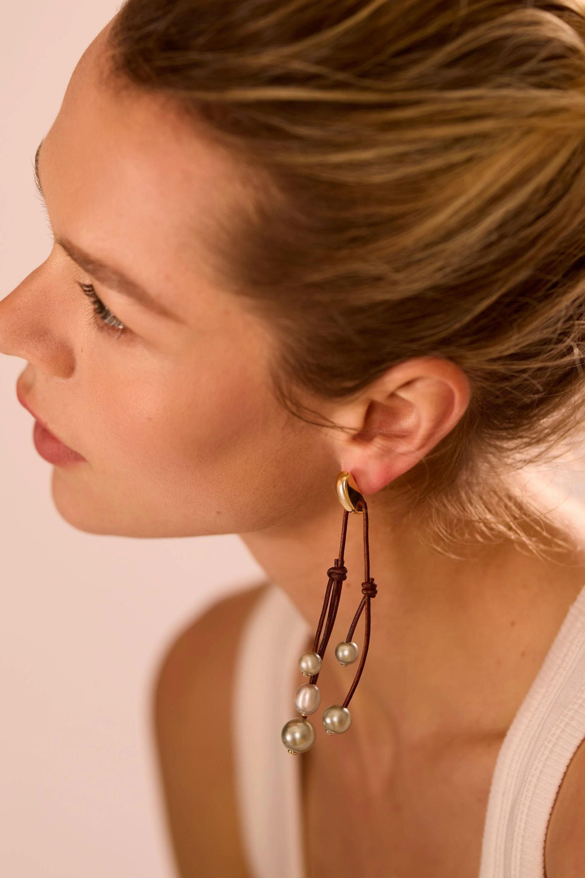 Riya Pearl Cord Earrings - Image 2