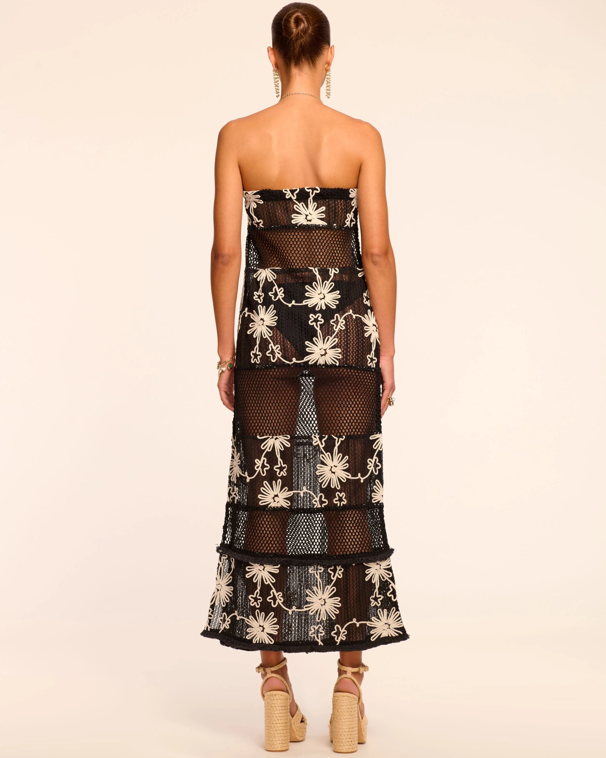 Senara Embroidered Strapless Coverup Maxi Dress - Image 4