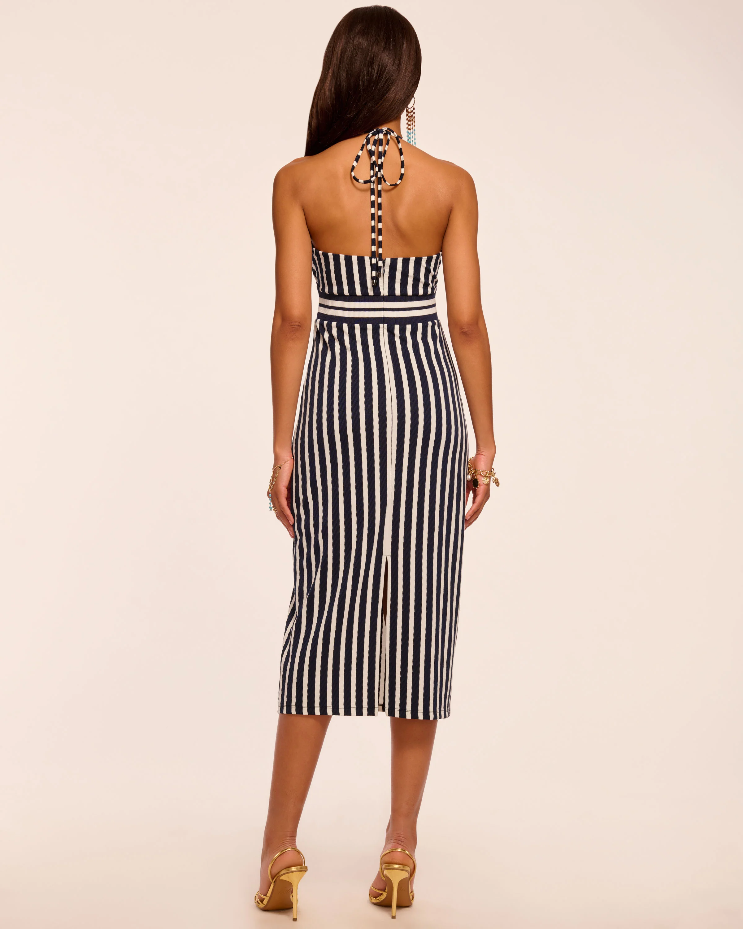 Stevie Textured Stripe Midi Dress - Image 4