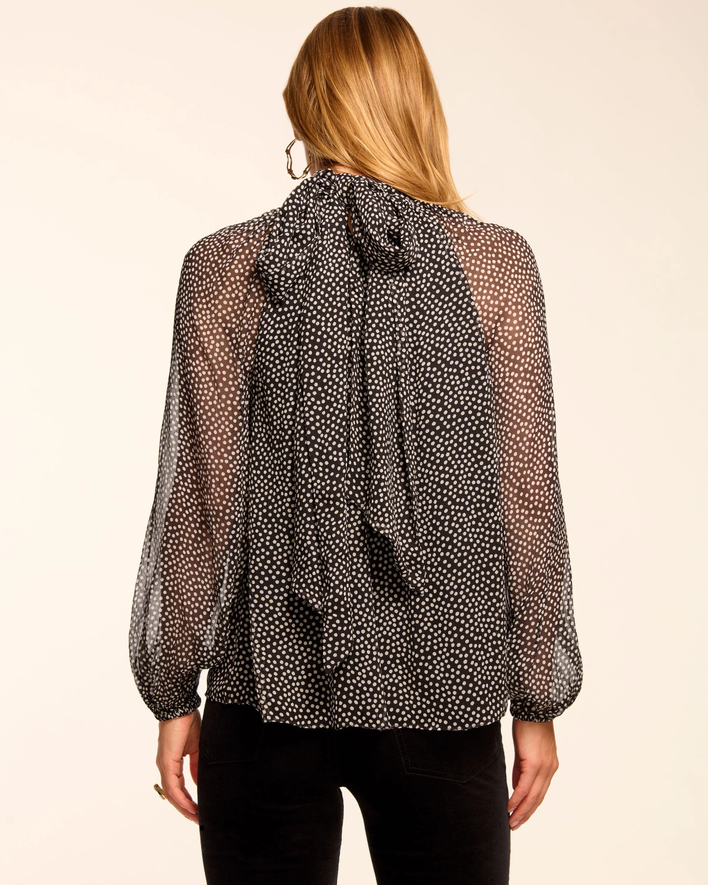 Suzanne Silk Mock Neck Long Sleeve Blouse - Image 3