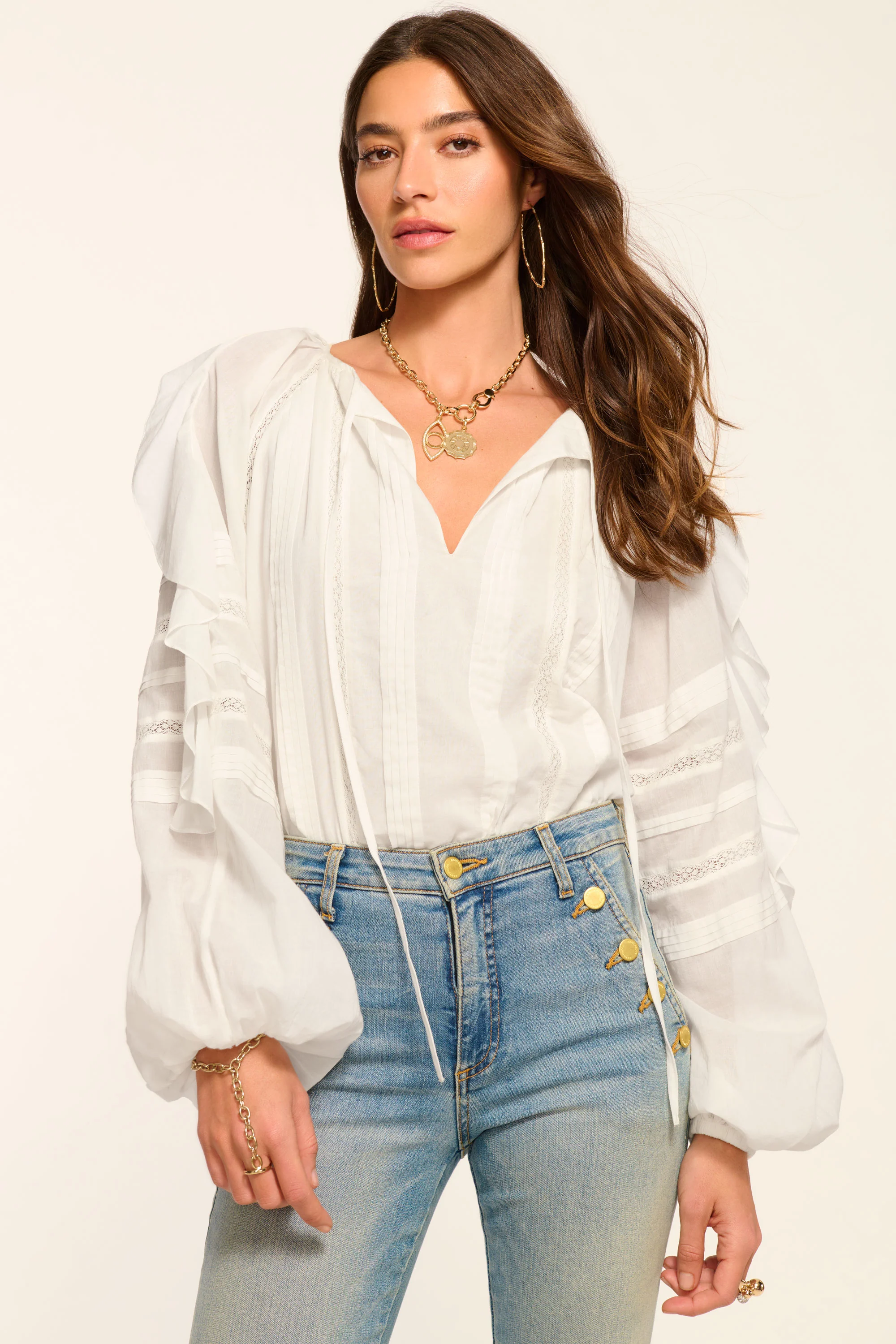 Tamara Cotton Voile Long Sleeve Blouse - Image 4