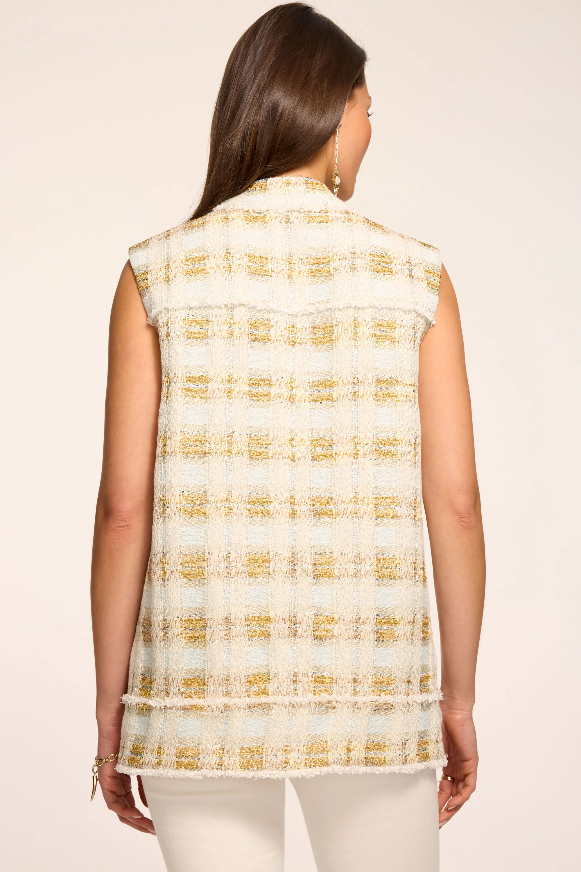 Violet Lurex Tweed Vest - Image 3
